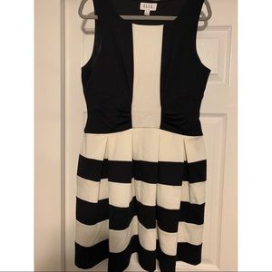 Black and white striped dress